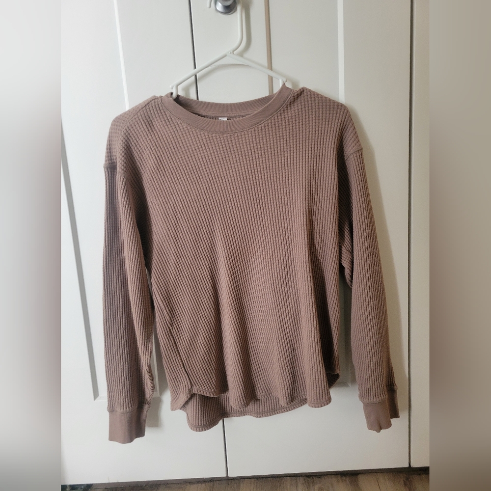 Uniqlo Tan Waffle Long Sleeve
